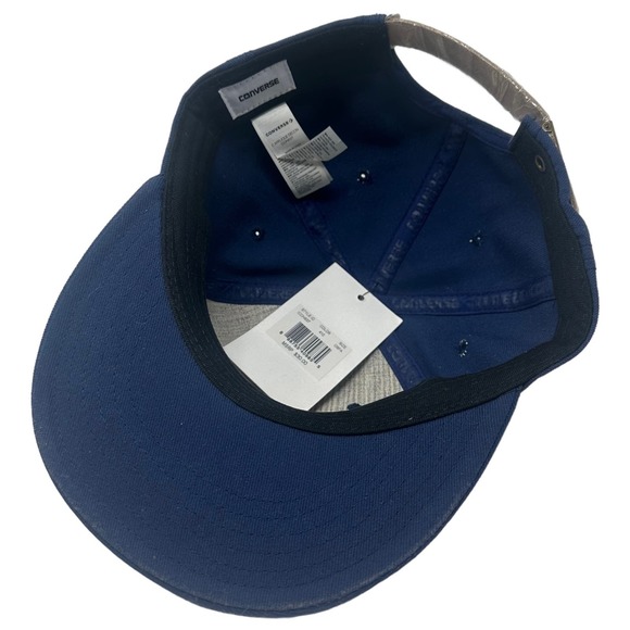 Converse Men's Embroidered Classic Icon C Logo Strapback Hat Cap in Navy - Picture 5 of 5